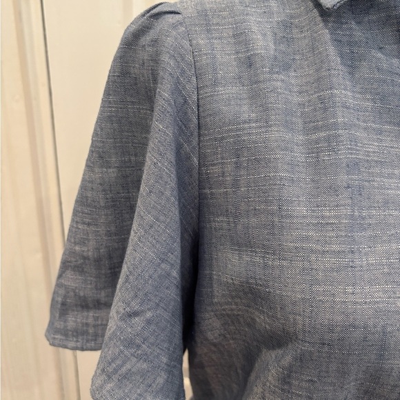 FRNCH Paris Linen Blend Denim Wrap Tie Waist Dress Size Sm rn 159143 - Picture 2 of 9